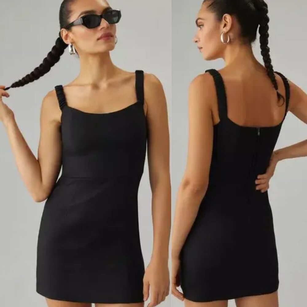 NWT Reformation Sawyer Linen Black Mini Dress - Size 4